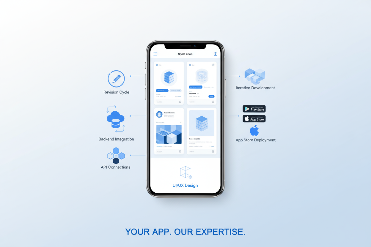 app development without price Basic mobile app
Up to 5 screens/pages
Standard UI/UX design
Basic backend integration
App submission to app store
1 round of revisions
